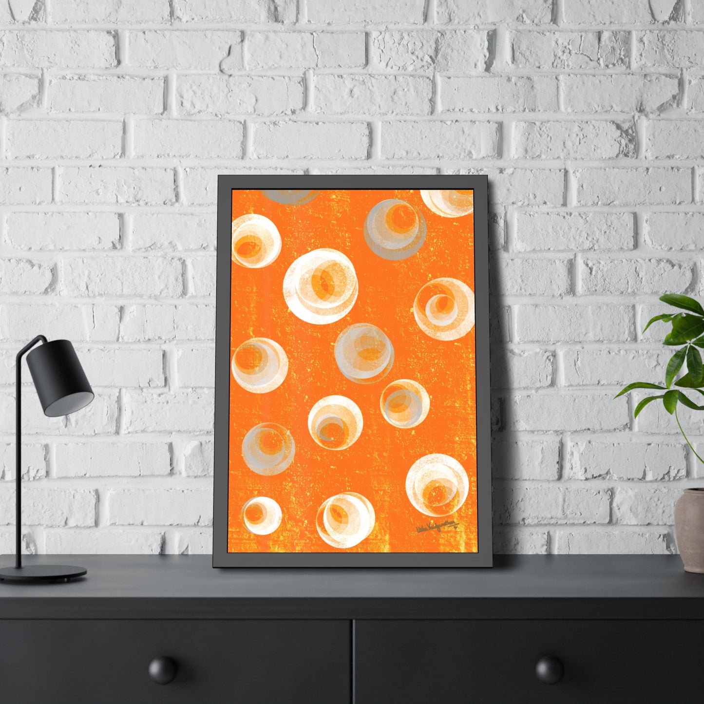 Orange Bubbles - Framed Art