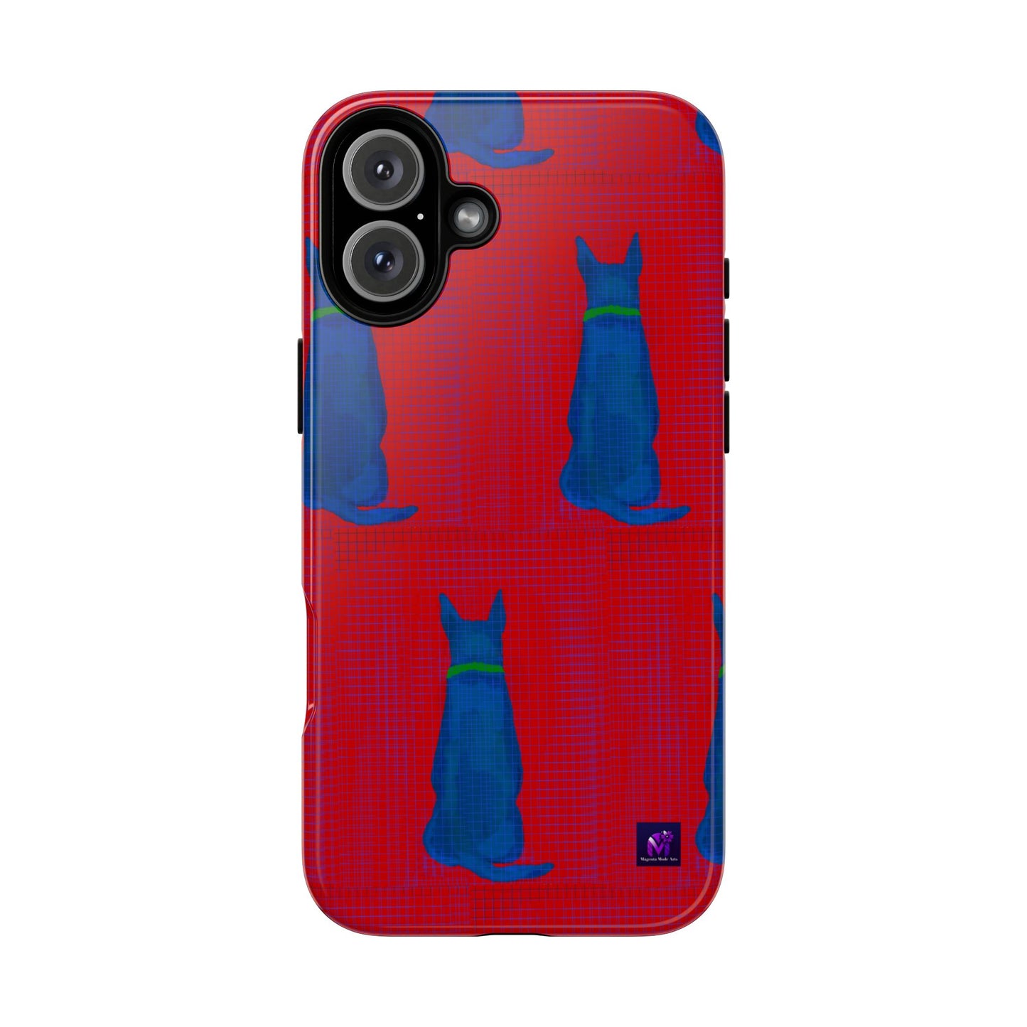 Phone Case -35 Phone Models- Dog loves grids