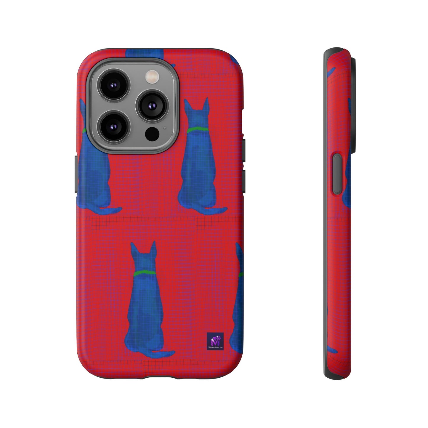 Phone Case -35 Phone Models- Dog loves grids