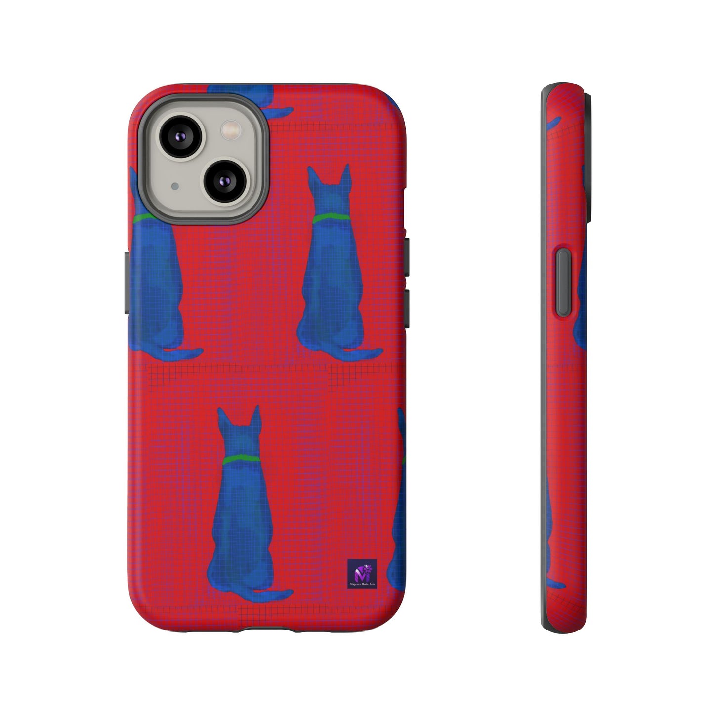 Phone Case -35 Phone Models- Dog loves grids