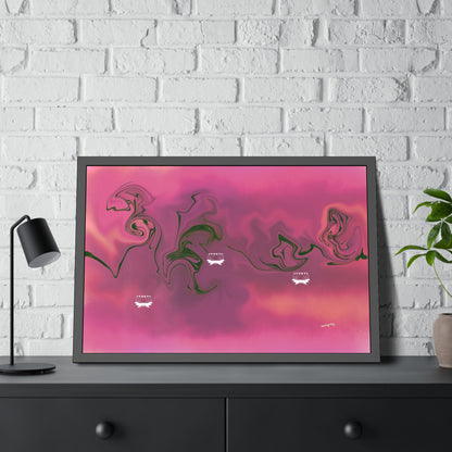 Pink Pond Lotus-Framed Art