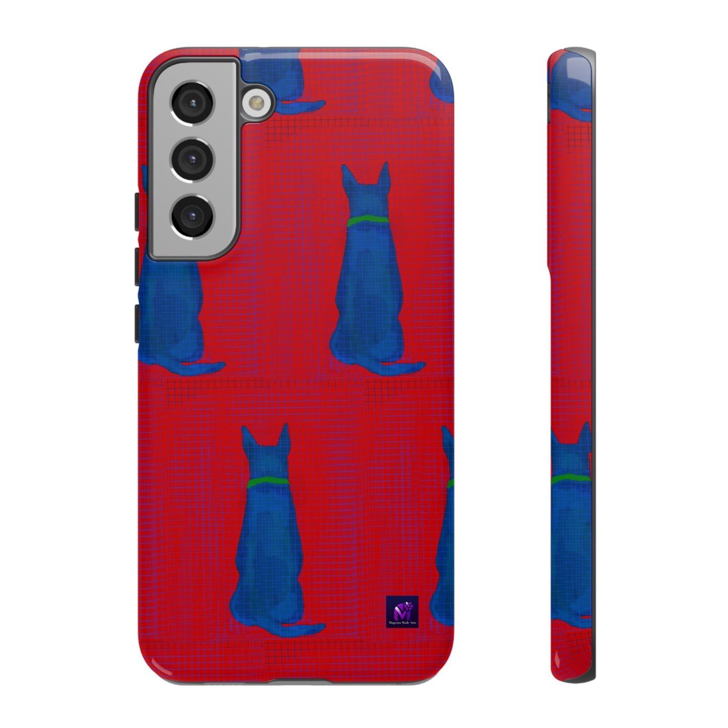 Phone Case -35 Phone Models- Dog loves grids