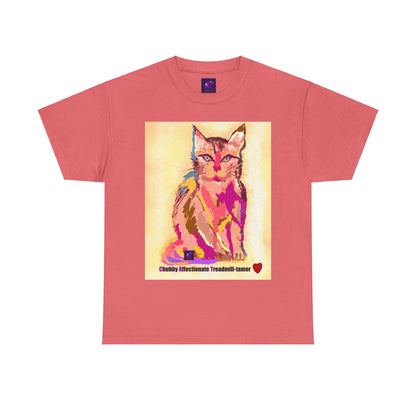 Unisex Heavy Cotton Tee - Cat Gaze print