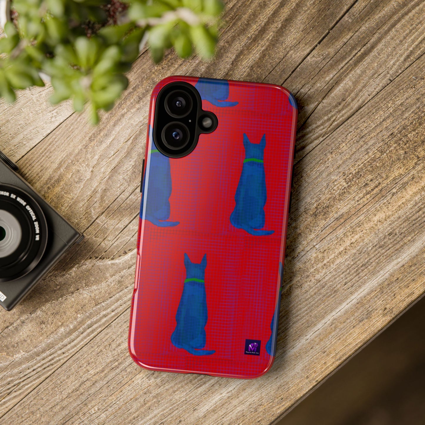 Phone Case -35 Phone Models- Dog loves grids