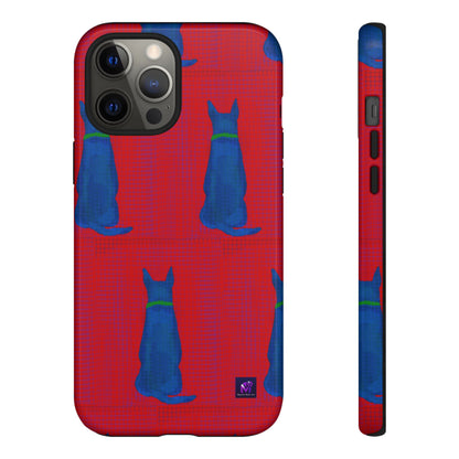 Phone Case -35 Phone Models- Dog loves grids