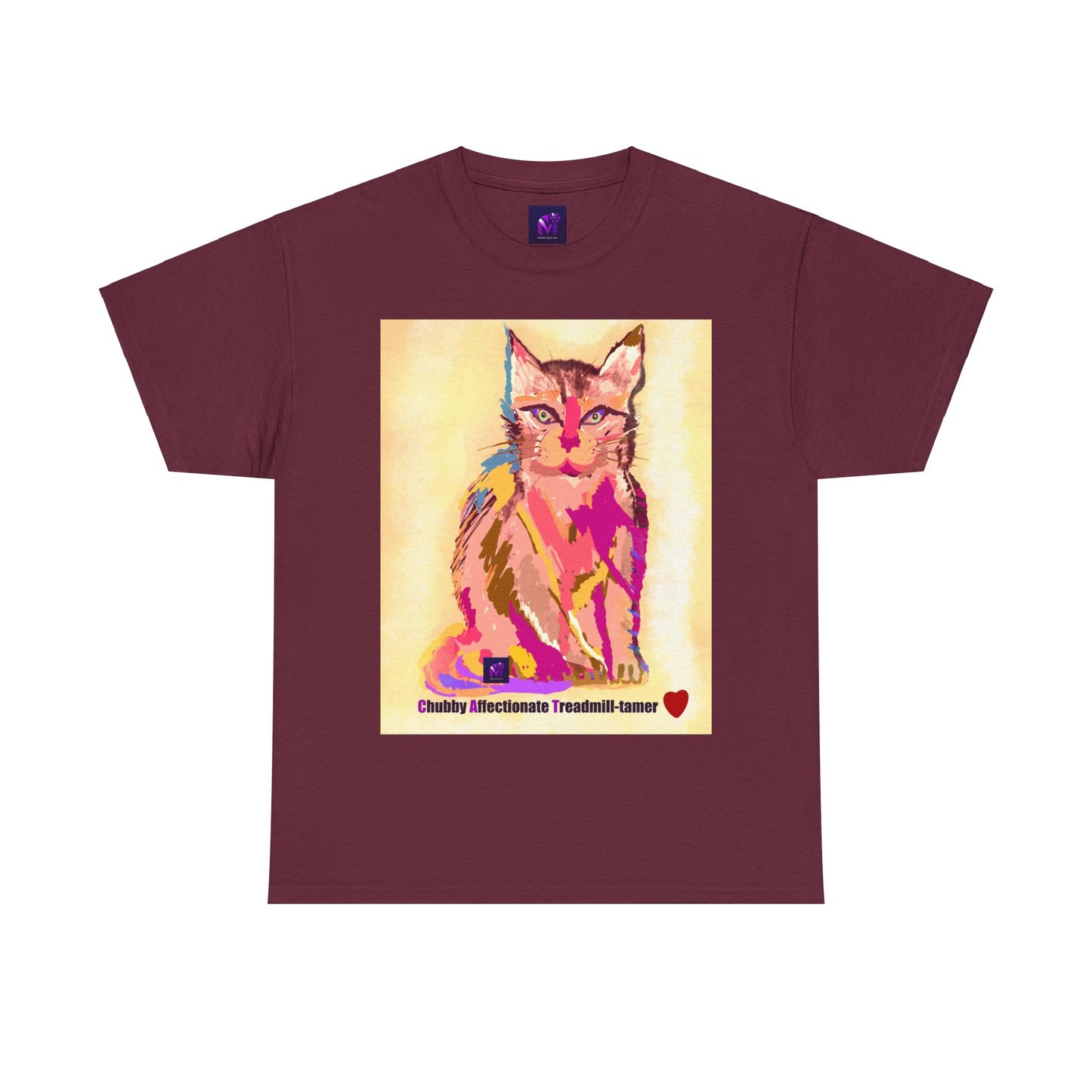 Unisex Heavy Cotton Tee - Cat Gaze print