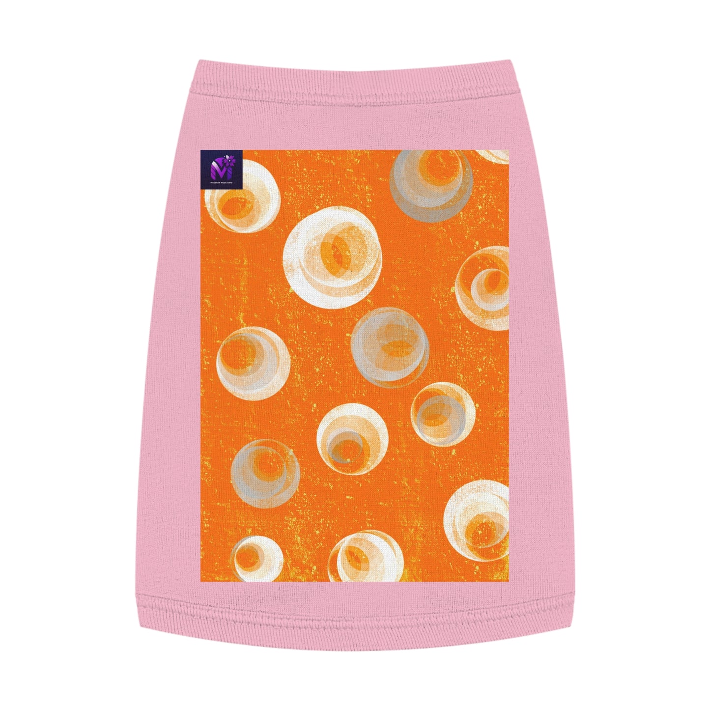 Designer Pet Tank Top - Orange Bubbles