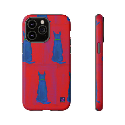 Phone Case -35 Phone Models- Dog loves grids