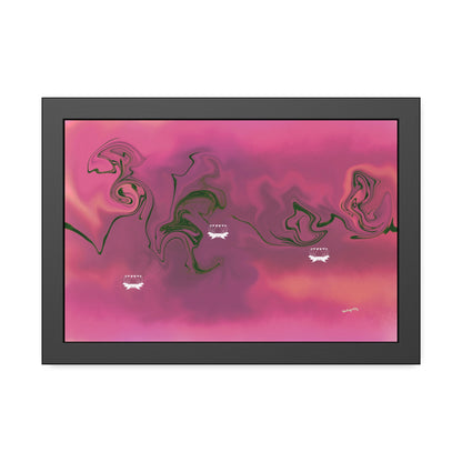 Pink Pond Lotus-Framed Art