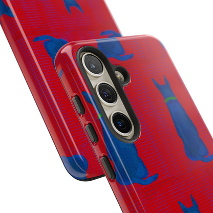 Phone Case -35 Phone Models- Dog loves grids