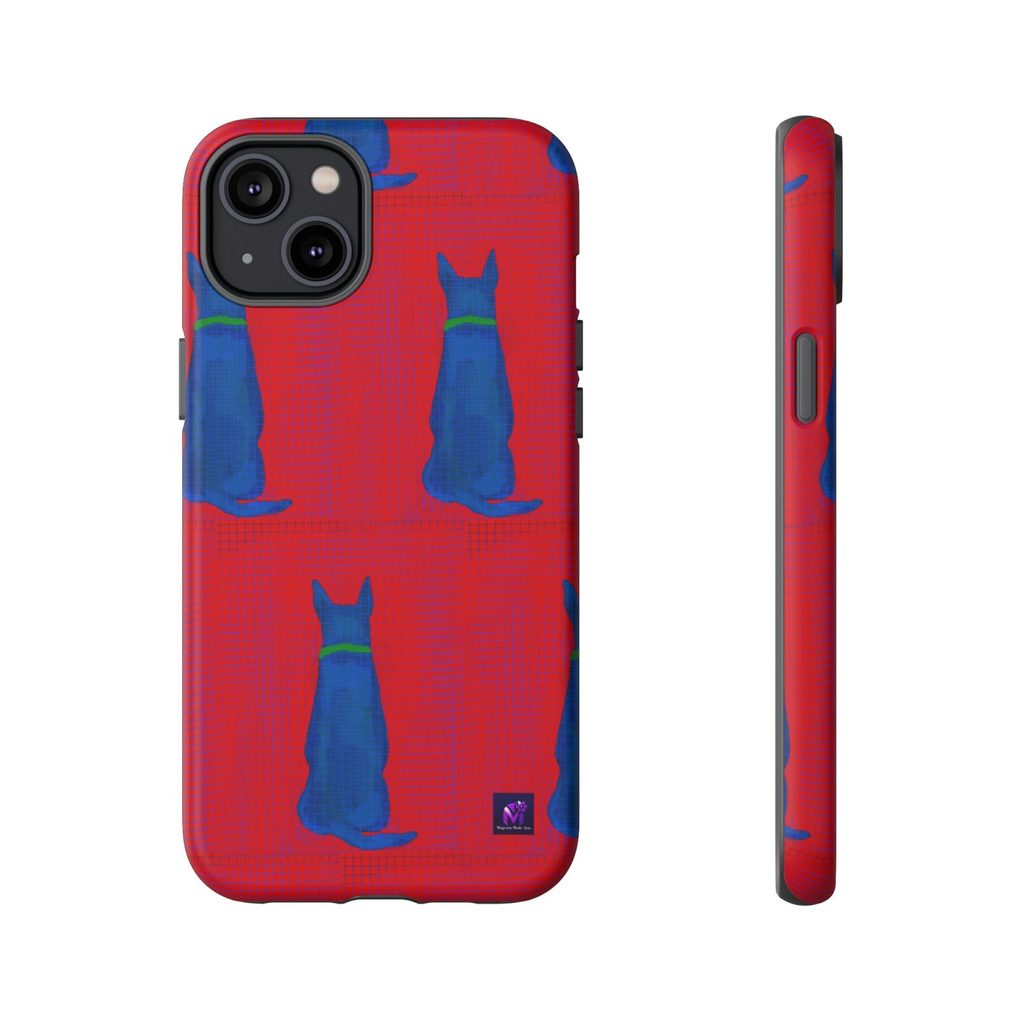 Phone Case -35 Phone Models- Dog loves grids