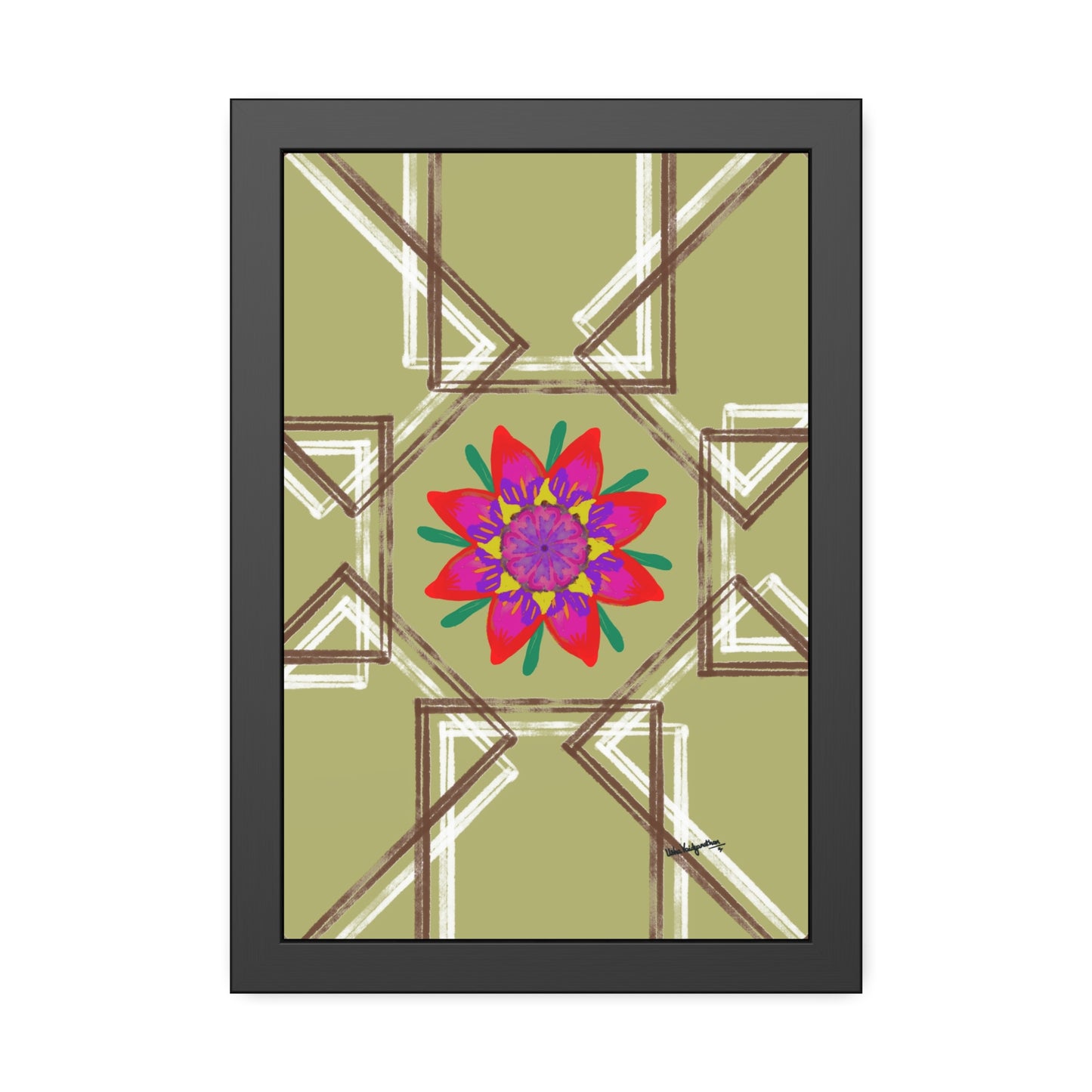 Moss Flower - Framed Art