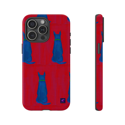 Phone Case -35 Phone Models- Dog loves grids