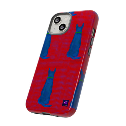 Phone Case -35 Phone Models- Dog loves grids