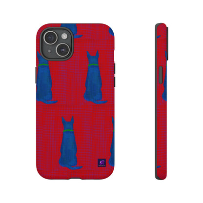 Phone Case -35 Phone Models- Dog loves grids