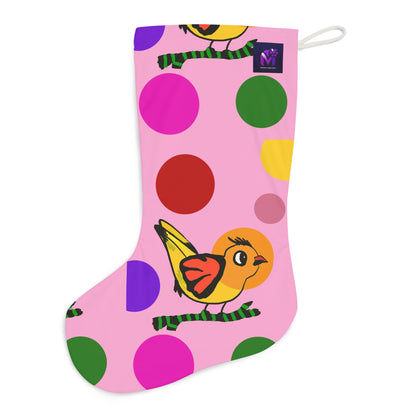 Santa Stocking -Birdsong and bubbles - Pink