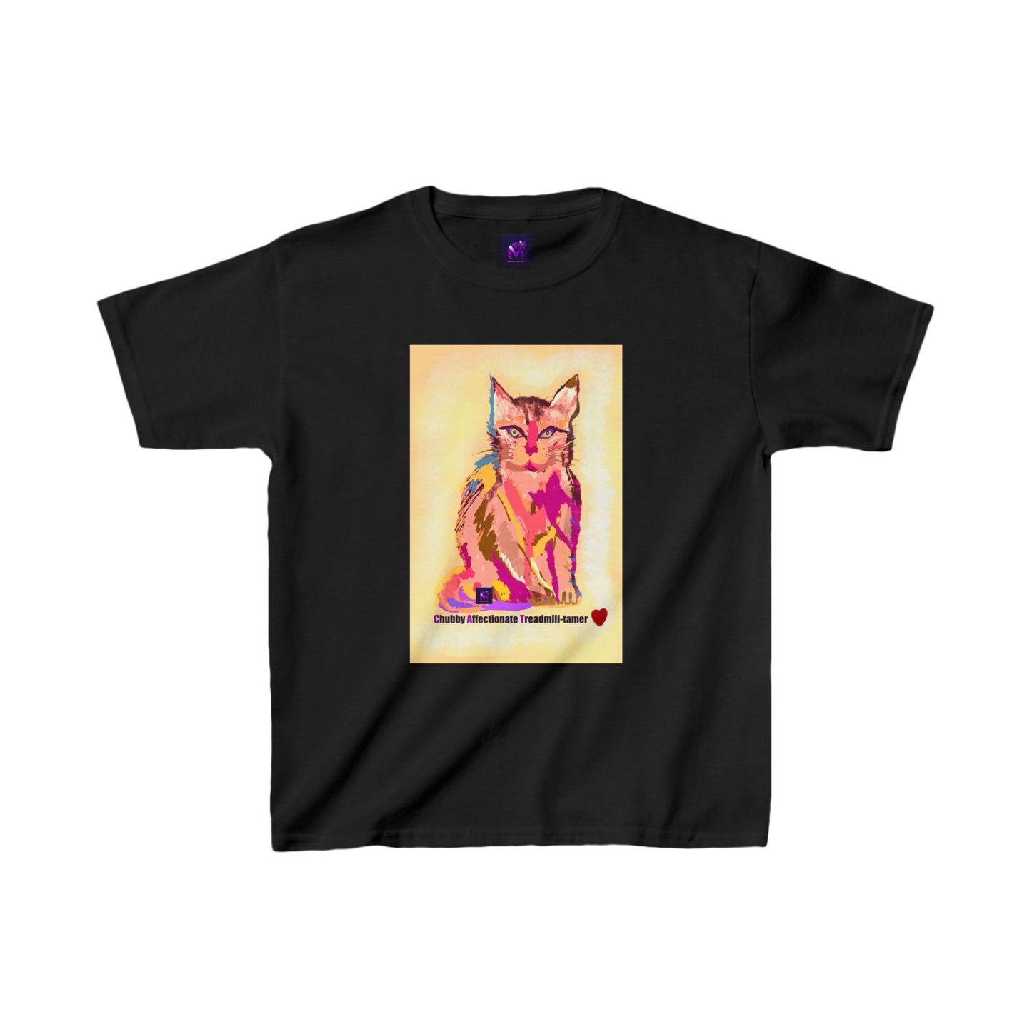 Kids Heavy Cotton tee - Cat Gaze print