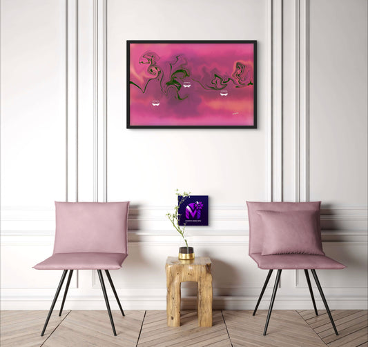 Pink Pond Lotus-Framed Art