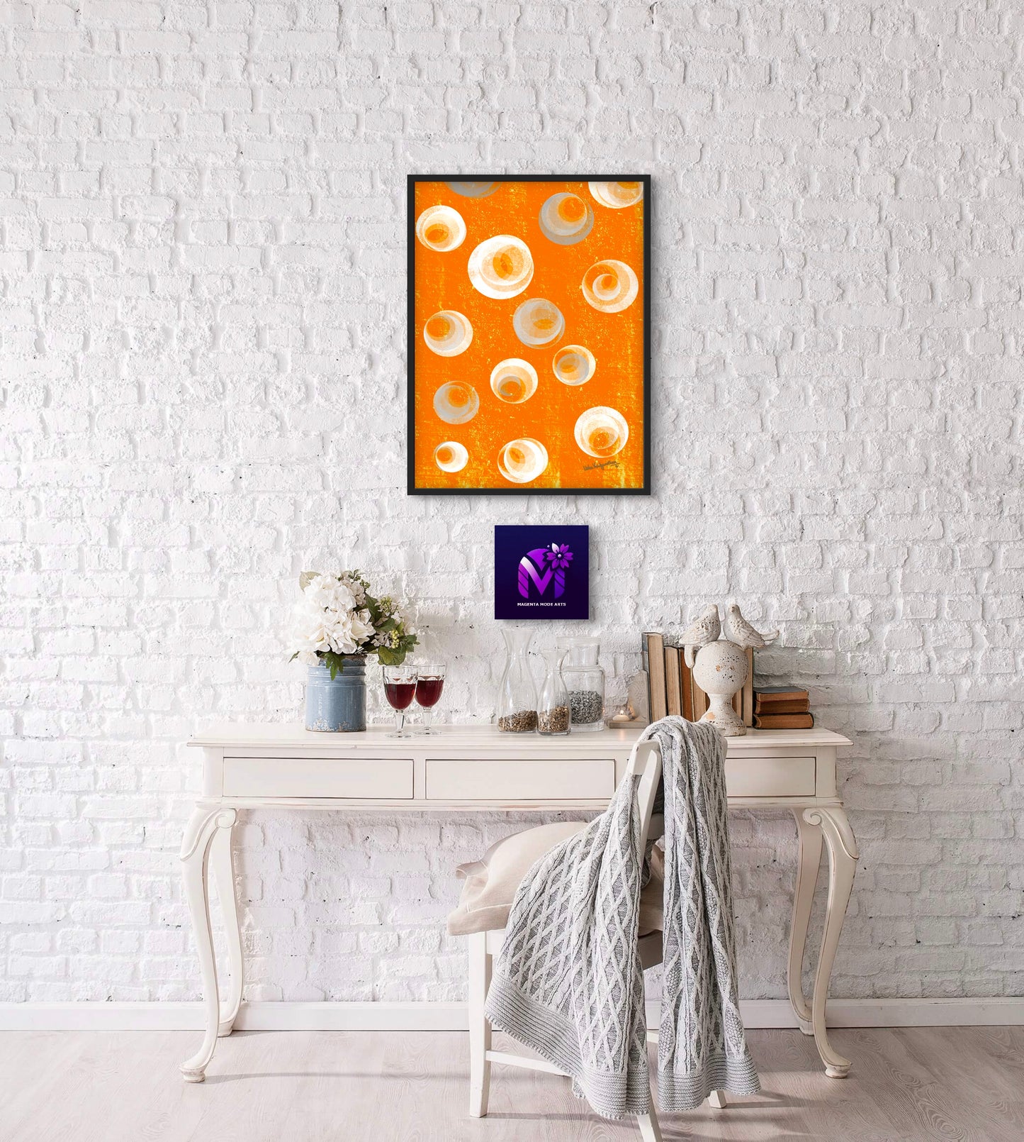 Orange Bubbles - Framed Art