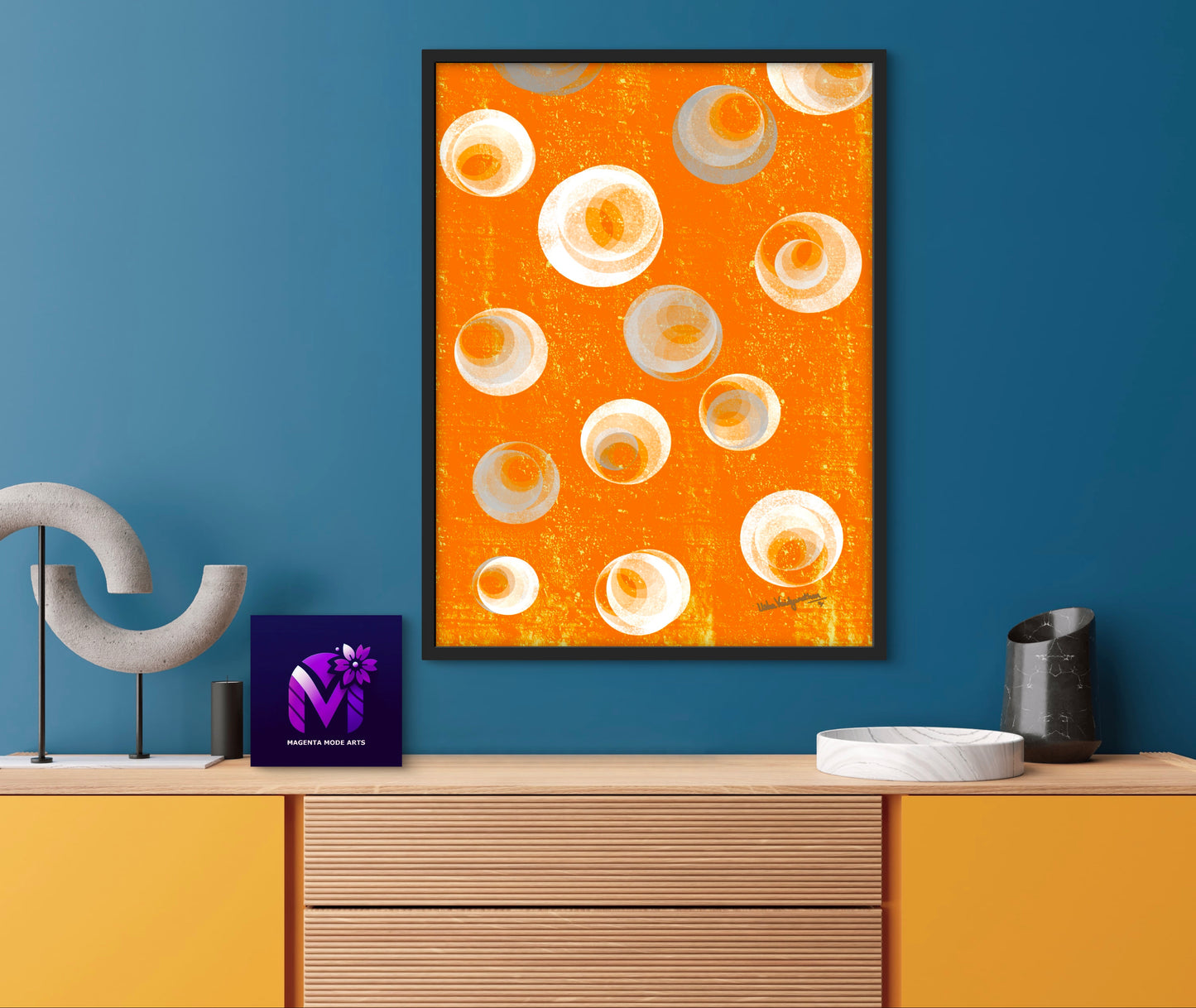 Orange Bubbles - Framed Art