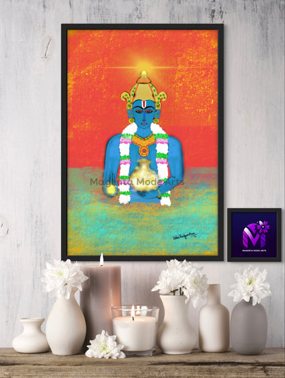 Sacred Shri Dhanvantari - Framed Art